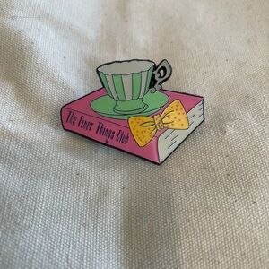 Bookish Pink and Green Enamel Pin